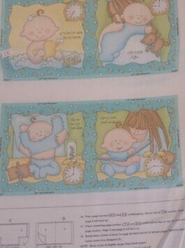 Baby Story Book Panel 'Sleepy Time' - Sweet Pea Collection