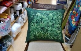 X Large Fashion Cushion, Cotton Marijuana Leaf Pattern