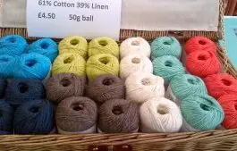 Cotton & Linen Yarn 50g ball Italian - Blue