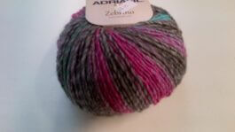 Zebrino by Adriafil, Self Striping Wool 50g Ball Pink/Grey