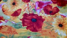 Vivid Poppy Quilt Cotton Fabric 'Pandora' by Chong-A Hwang