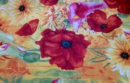Vivid Poppy Quilt Cotton Fabric 'Pandora' by Chong-A Hwang