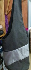 Boho Tote/Slouch Bag Hand Made XL Single Strap, Charcoal Gray, Lined