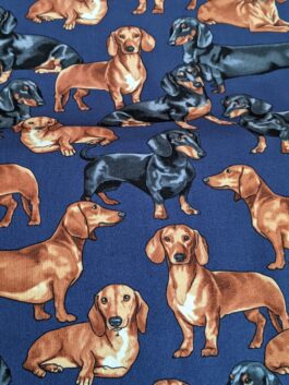 Daschund Dog Quilt Fabric Fat Quarter 100% Cotton, Timeless Treasures