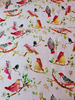 Birds On Twig Floral Cotton Fabric Fat Quarter