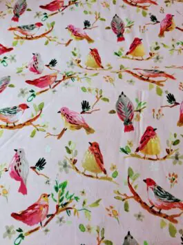 Birds On Twig Floral Cotton Fabric Fat Quarter