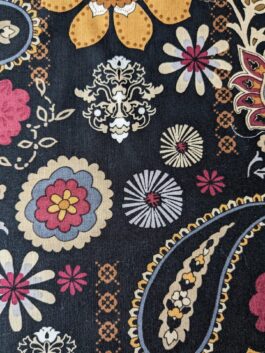 Black Geo Shapes Fabric, Blank Quilting Fat Quarter