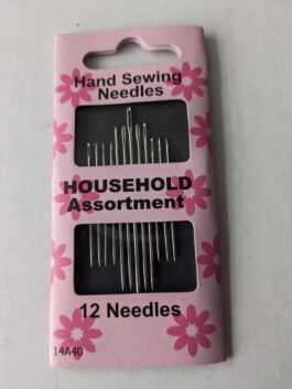 Hand Sewing Needles, Assorted Sizes, Pack of 12