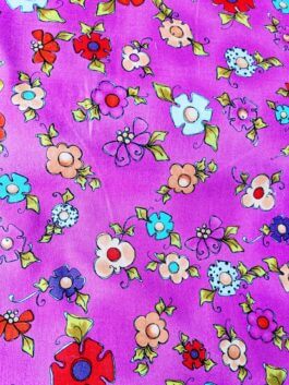 Happy Blooms Hot Pink Cotton Fabric Fat Quarter, Loralie Designs