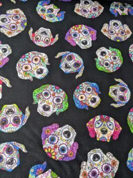 Psychedelic Dogs 'Day of the Dead' Quilt Fabric Timeless Treasures Fat Quarter