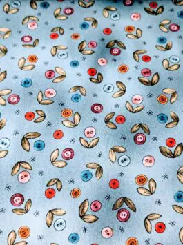 Buttons +Buds Floral Cotton Fabric Michael Miller