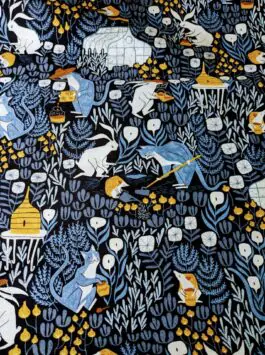 Rabbits, Beehives + Foxes Cotton Fabric Dear Stella Fat Quarter