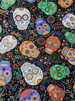Skulls Fabric 'Day of the Dead' Timeless Treasures Fat Quarter