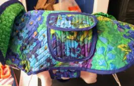 Quilted Dog Coat - Philip Jacobs Blue/Green Floral - Image 2