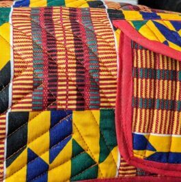 Kente Quilted Dog Coat, Waxed Medium