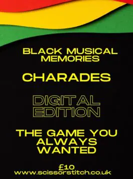 Black Musical Memories CHARADES Game PRINTED BOXED Edition