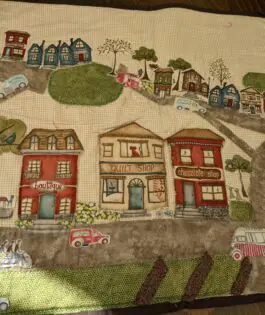 Picture Quilt Kit 'Village Shopping Scene'
