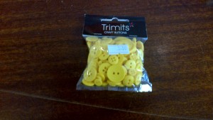 Trimits Craft Buttons Sunshine Yellow