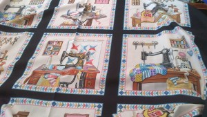 Vintage Style Sewing Machine Theme Fabric